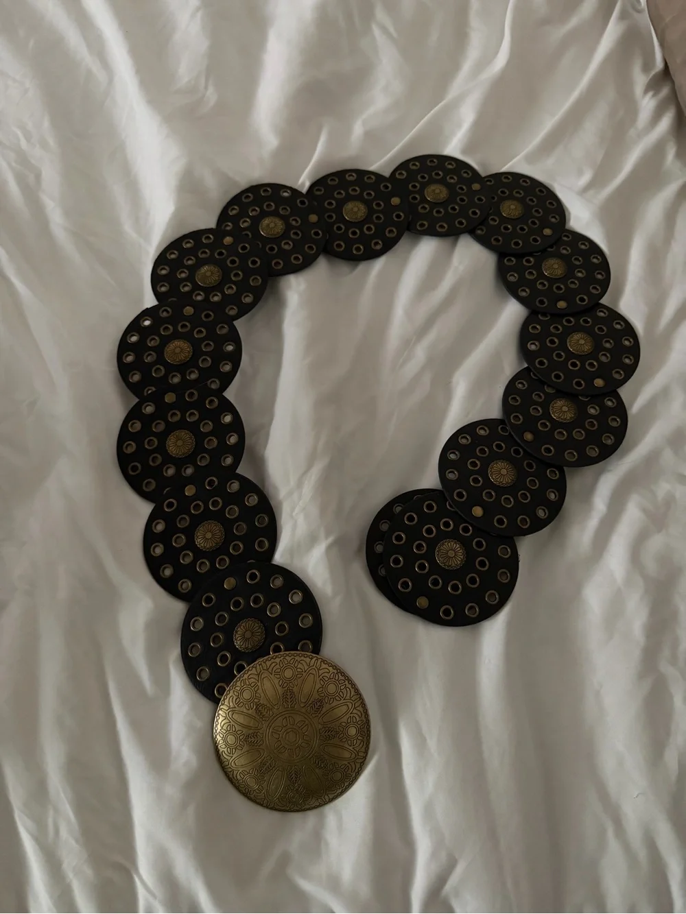Black and Gold Disc Link Belt - Women Accessories